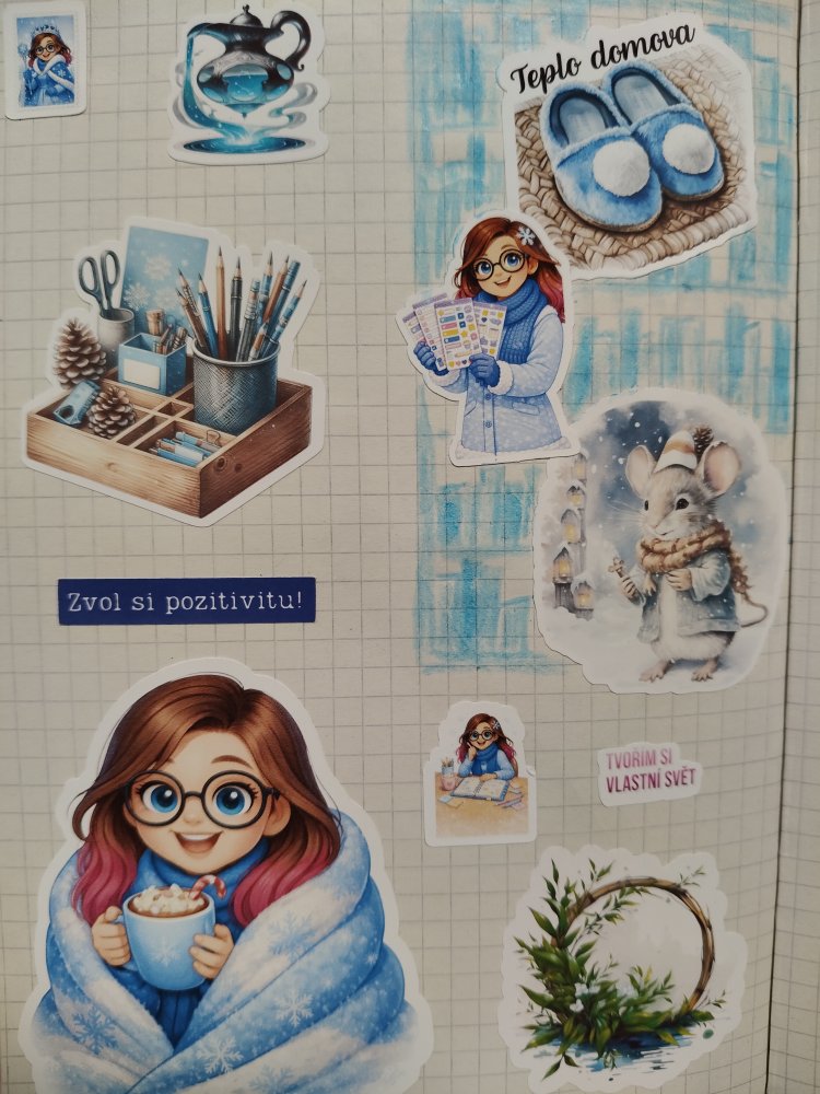 Samolepky Elis v papíru – diář Terézie