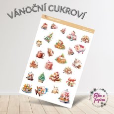 Samolepky do diáře s motivem vánočního cukroví od Elis v papiru