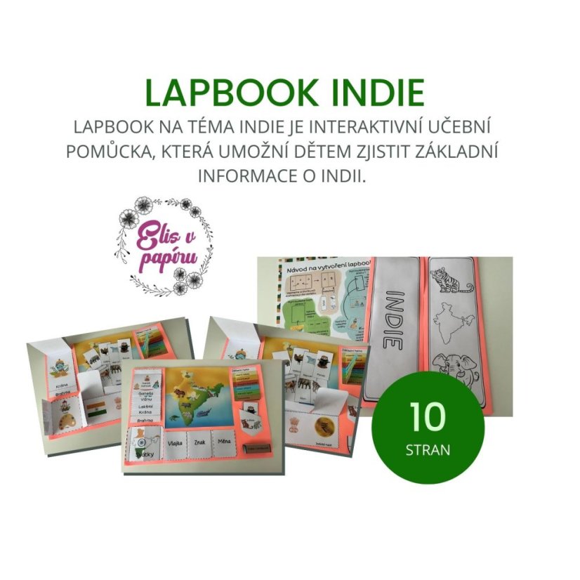 Lapbook na téma Indie od Elis v papíru