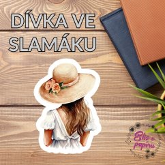 Velká kusová samolepka Dívka ve slaměném klobouku, béžová a bílá, letní styl, diářové samolepky, plánování, bujo, samolepky na scrapbook. Velká kusová samolepka Dívka ve slaměném klobouku, béžová a bílá, letní styl, diářové samolepky, plánování, bujo, samolepky na scrapbook.