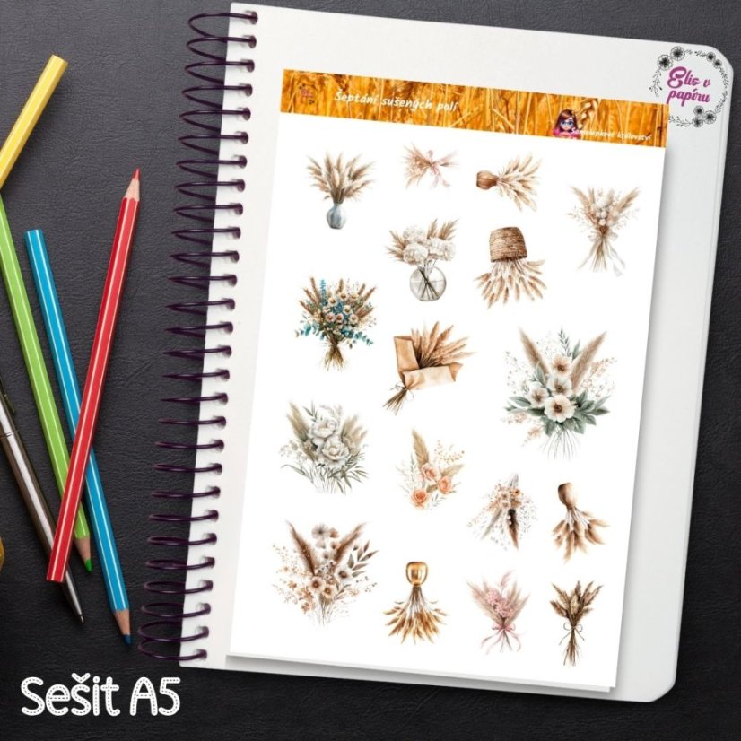 Šeptání sušených polí | Samolepky do diáře