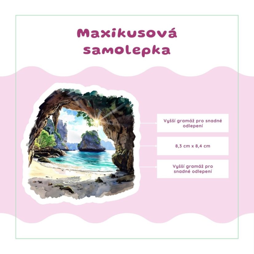 Jeskyně plná léta | Samolepka do diáře