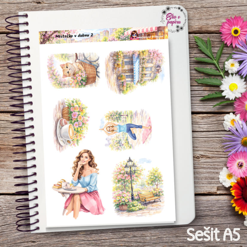 Městečko v dubnu | Měsíční samolepkový kit | 2026