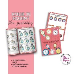 Pracovní listy na určování hodin pro prvňáčky od Elis v papíru