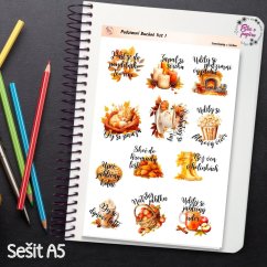 Podzimní samolepky pro vytvoření vlastního bucket listu. Inspirativní motivy pro tvůj diář, bujo nebo scrapbook ti pomohou užít si podzim na maximum.