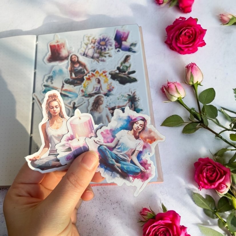 Jóga  |  Velké kusové samolepky pro diář i scrapbook