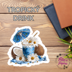 Tropický drink | Maxi kusová samolepka pro diář i scrapbook