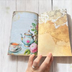Vintage sešit s vůní čaje a kávy