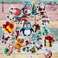 Samolepky do diáře nebo na zdobení vánočních dárků od Elis v papíru Samolepky do diáře nebo na zdobení vánočních dárků od Elis v papíru