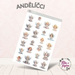 Samolepky do diáře i pro děti s anděly od Elis v papíru