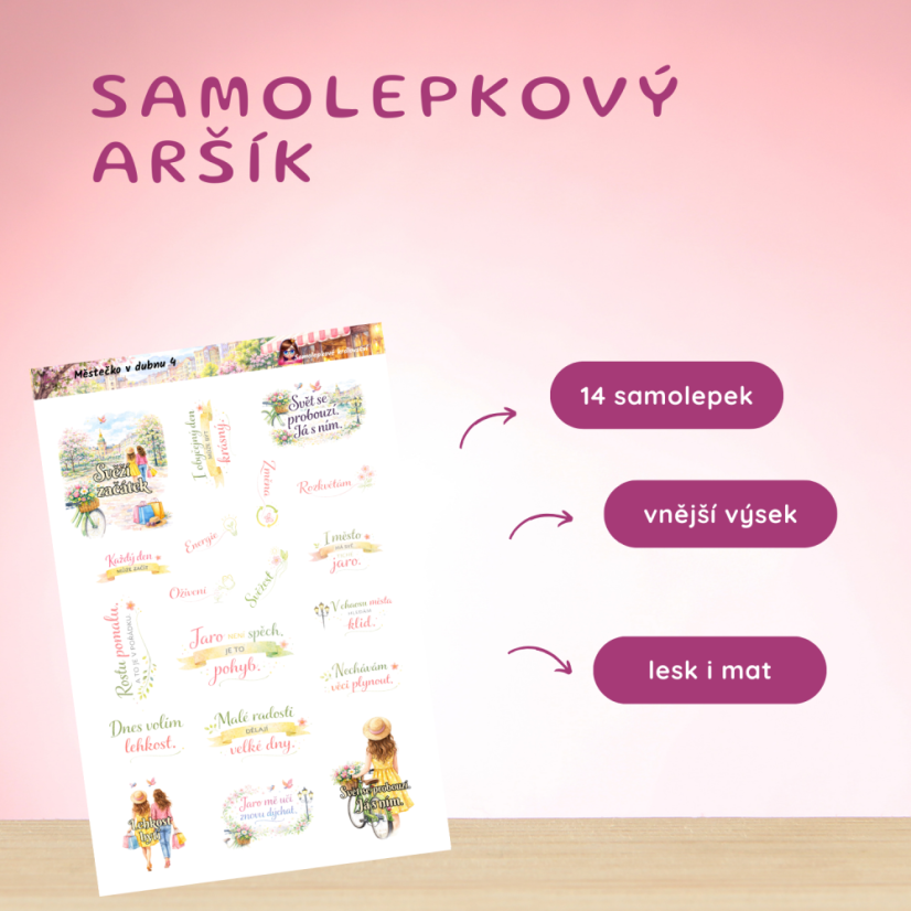 Městečko v dubnu | Měsíční samolepkový kit | 2026
