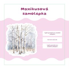 Zasněžený březový háj | Samolepka do diáře