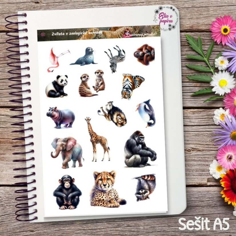 Zvířata v zoologické zahradě | Samolepky do diáře