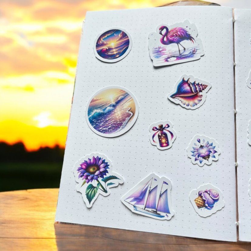Noční oceánská párty | Malé kusové samolepky pro diář i scrapbook