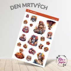 Samolepky do diáře od Elis v papíru s motivem Dia del muertos.