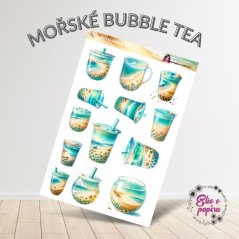 Mořské bubble tea | Samolepky do diáře