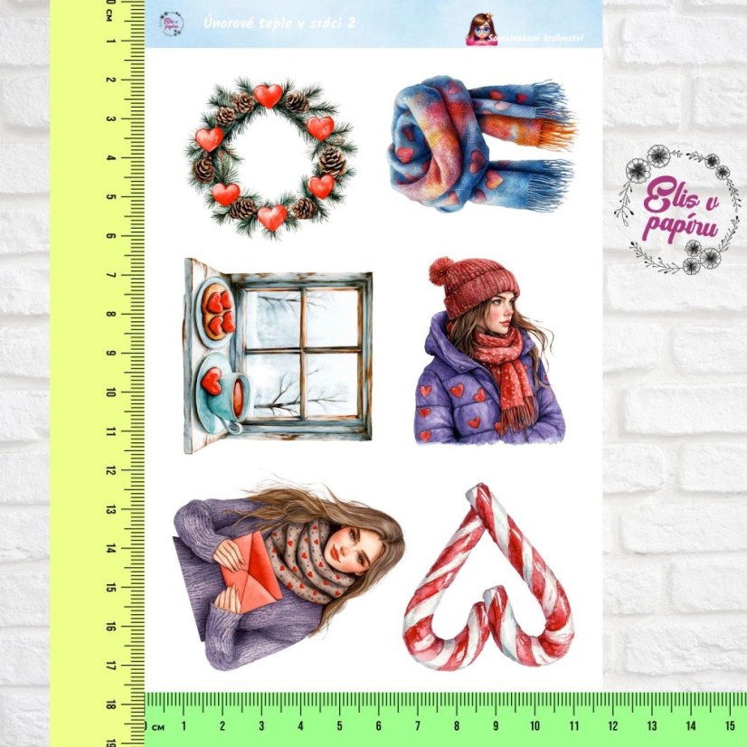 Únorové teplo v srdci | Měsíční samolepkový kit | 2026
