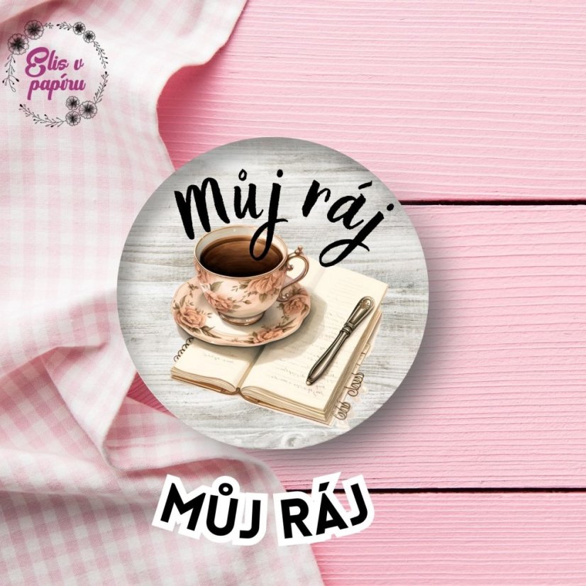 Placka se špendlíkem pro každou Planner lover. Každá plánovačka ví, že není nic lepšího než diář a káva.