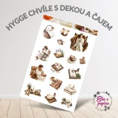 Hygge chvíle s dekou a čajem | Samolepky do diáře