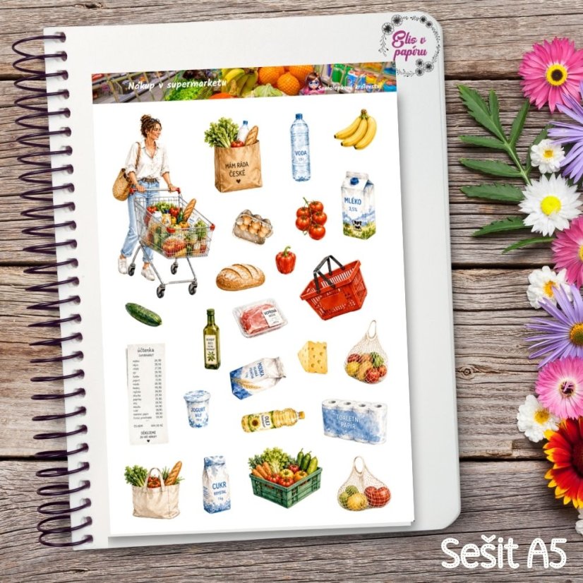 Nákup v supermarketu | Samolepky do diáře