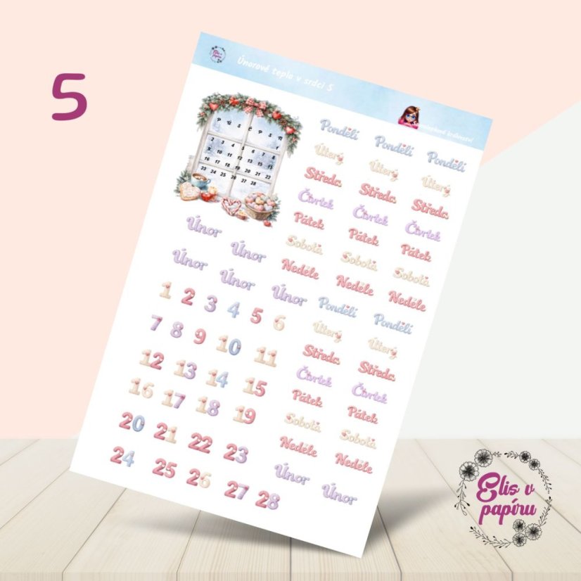 Únorové teplo v srdci | Měsíční samolepkový kit | 2026