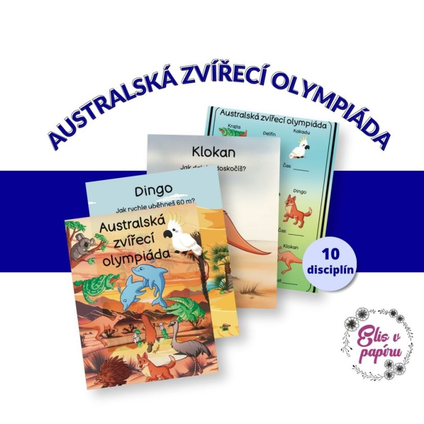 Sportovní stezka pro děti propojená s australskými zvířaty od Elis v papíru