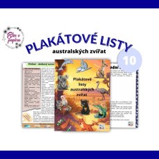 Plákátové listy o australských zvířatech - krátký příběh, slovní zásoba, základní fakta na jednom místě