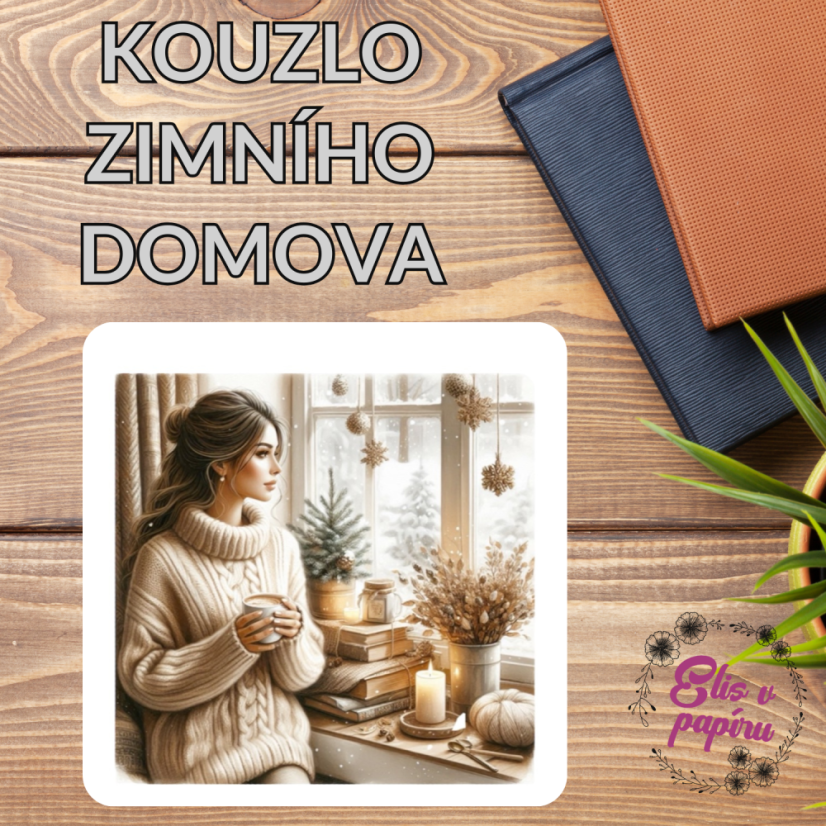 Kouzlo zimního domova | Maxi kusová samolepka pro diář i scrapbook