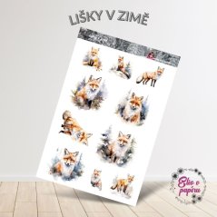 Lišky v zimě | Samolepky do diáře