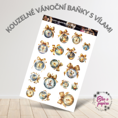Kouzelné vánoční baňky s vílami | Samolepky do diáře