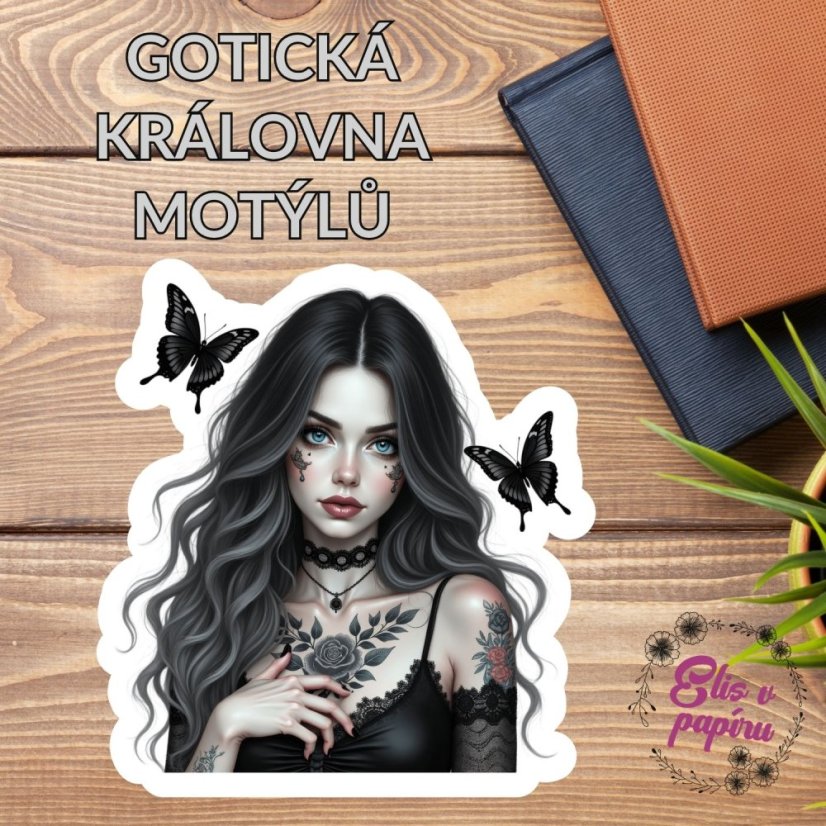 Gotická královna motýlů | Samolepky do diáře