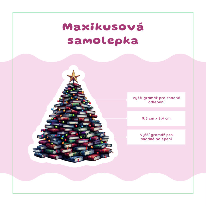 Knižní vánoční stromeček | Samolepky do diáře