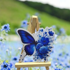 Ladnost modrých křídel | Maxi kusová samolepka pro diář i scrapbook