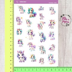 Samolepky nejen do diáře ale i pro děti s motivem jednorožců od Elis v papíru