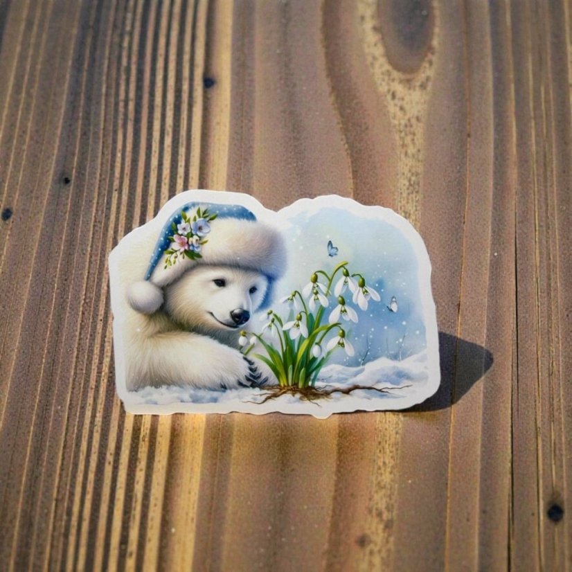 Medvídek vítá jaro | Samolepky do diáře