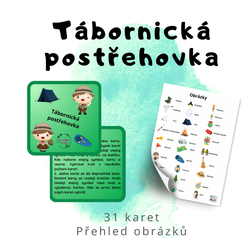 Tábornické karetní hry pro děti - postřehovka