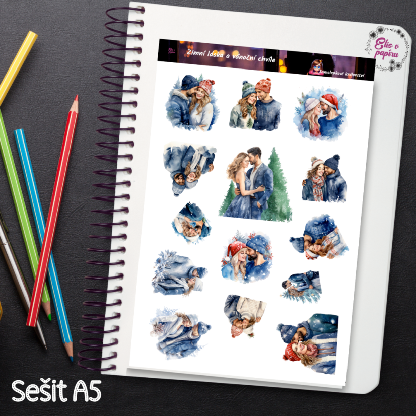 Zimní láska a vánoční chvíle | Samolepky do diáře