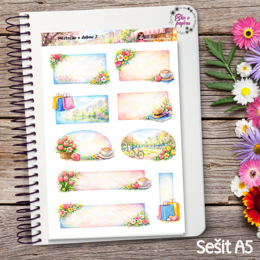 Městečko v dubnu | Měsíční samolepkový kit | 2026