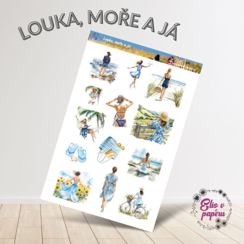 Louka, moře a já | Samolepky do diáře