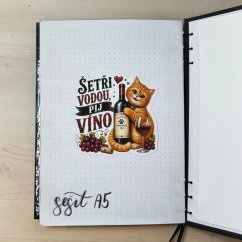 Šetři vodou, pij víno | Maxi kusová samolepka pro diář i scrapbook