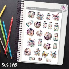 Kouzelný motýlí ráj na samolepkách pro tvůj diář, bujo nebo scrapbook. Ozdob své plánování jemnými a elegantními motivy plnými fantazie. Kouzelný motýlí ráj na samolepkách pro tvůj diář, bujo nebo scrapbook. Ozdob své plánování jemnými a elegantními motivy plnými fantazie.
