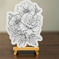 Květinová kytice | Omalovánka | Velká vybarvovací samolepka