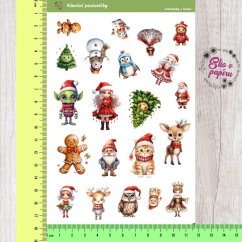 Samolepky roztomilých vánočních postaviček pro děti Elis v papíru