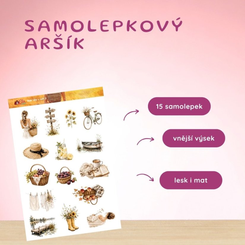 Babí léto v září | Měsíční samolepkový kit | 2026