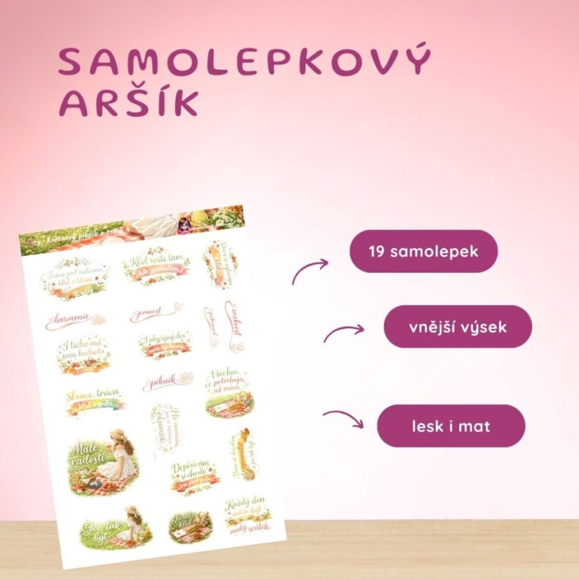Květnový piknik v trávě | Měsíční samolepkový kit | 2026