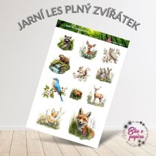 Jarní les plný zvířátek | Samolepky do diáře