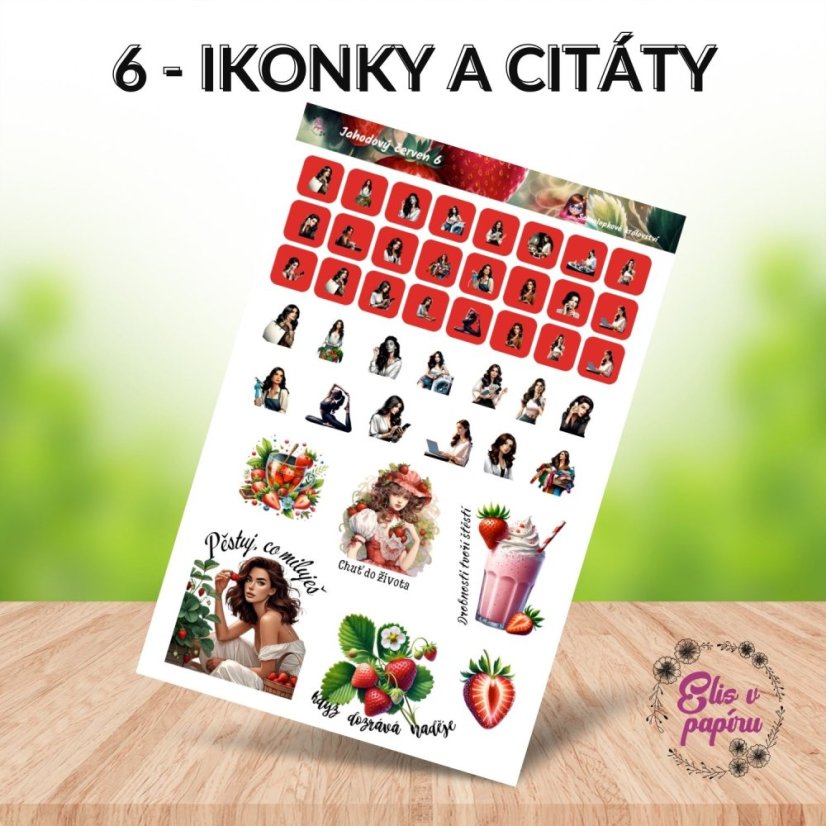 Jahodový červen | Měsíční samolepkový kit