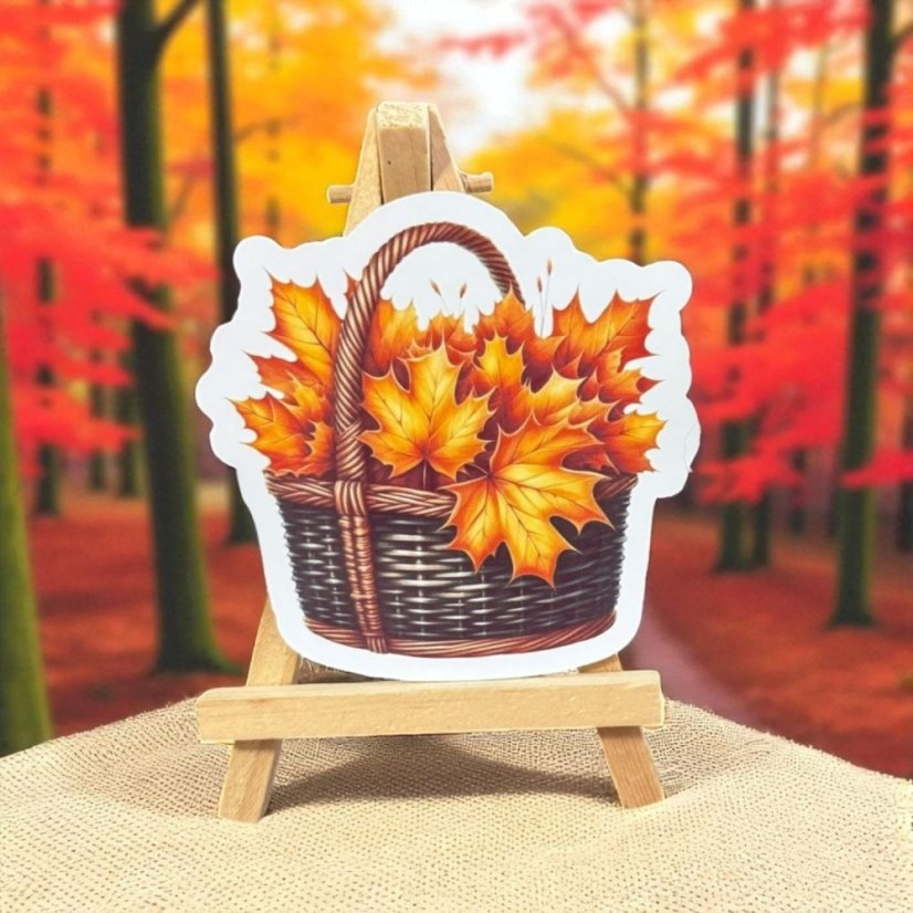 Košík s podzimními listy | Samolepky do diáře