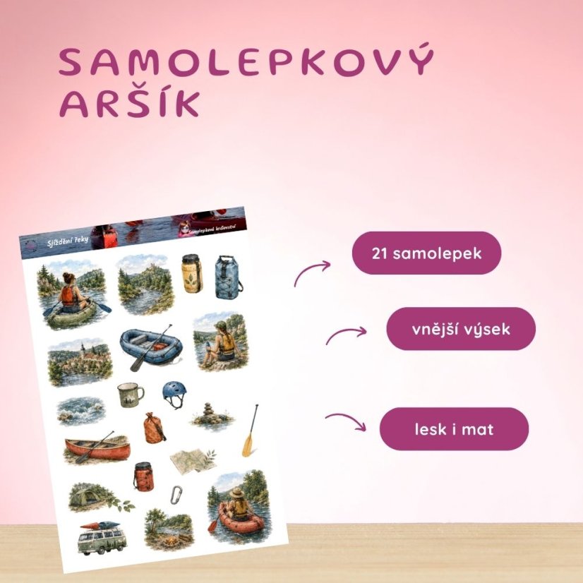 Sjíždění řeky | Samolepky do diáře