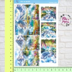 Arch samolepek "Léto na horách", pastelové barvy, horský motiv, diářové samolepky, plánování, bujo, samolepky na scrapbook